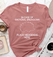 In Case Of Emotional Breakdown Place Hedgehog Here Standard/Premium T-Shirt - Dreameris