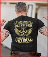 Legends Are Born In December Veteran Skull Birthday Gift Standard/Premium T-Shirt Hoodie - Dreameris