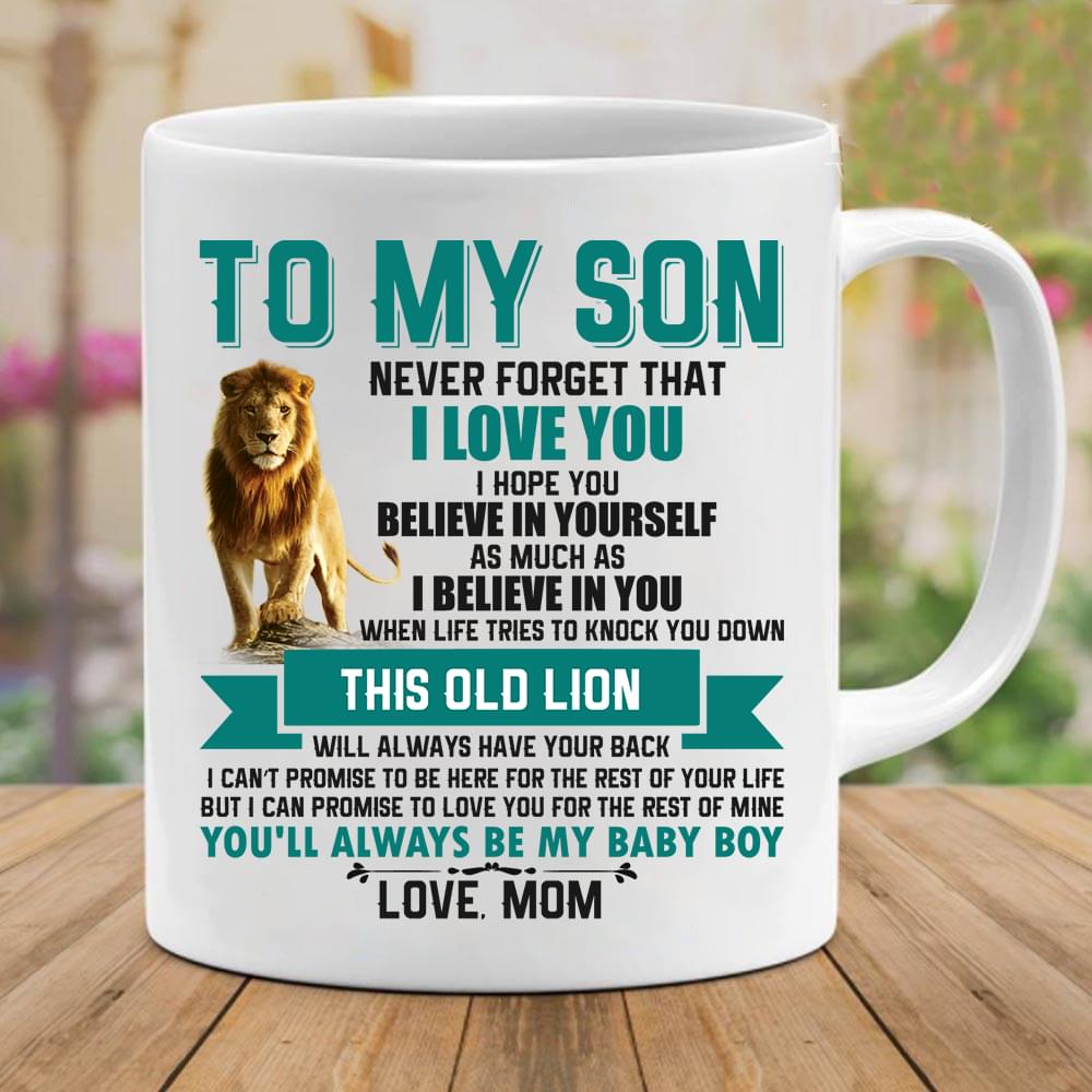 MOM SON MUG to My Son Never Forget That I Love You Tiger