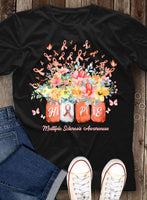 Multiple Sclerosis Awareness Hippie Flower Gift Standard/Premium T-Shirt - Dreameris