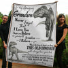 My Amazing Grandson Dinosaurs Believe In Yourself Gift From Nanny Fleece Blanket (2)-Sherpa Blanket - Dreameris