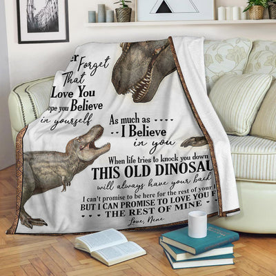 My Amazing Grandson Dinosaurs Believe In Yourself Gift From Nene Fleece Blanket-Sherpa Blanket - Dreameris