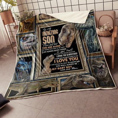 My Amazing Son Never Feel That You Are Alone Gift From Mom Fleece Blanket-Sherpa Blanket - Dreameris
