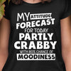 My Attitude Forecast For Today Partly Crabby With 80 Chance Of Moodiness Cotton T Shirt - Dreameris