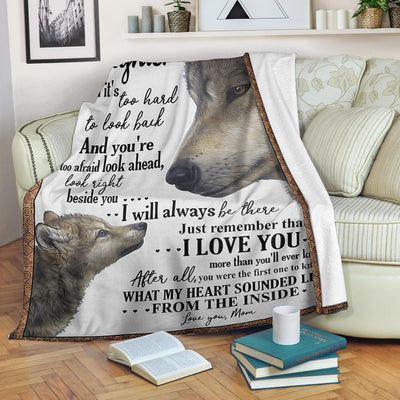 My Daughter I Wolf I Will Always Be There Gift From Mom Fleece Blanket-Sherpa Blanket - Dreameris