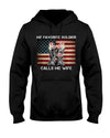 My Favourite Soldier Calls Me Wife Us Flag Vintage Style Gift For Friends  Standard Hoodie - Dreameris