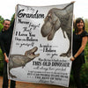 My Grandson Dinosaurs Believe In Yourself Gift From Yaya Fleece Blanket-Sherpa Blanket - Dreameris