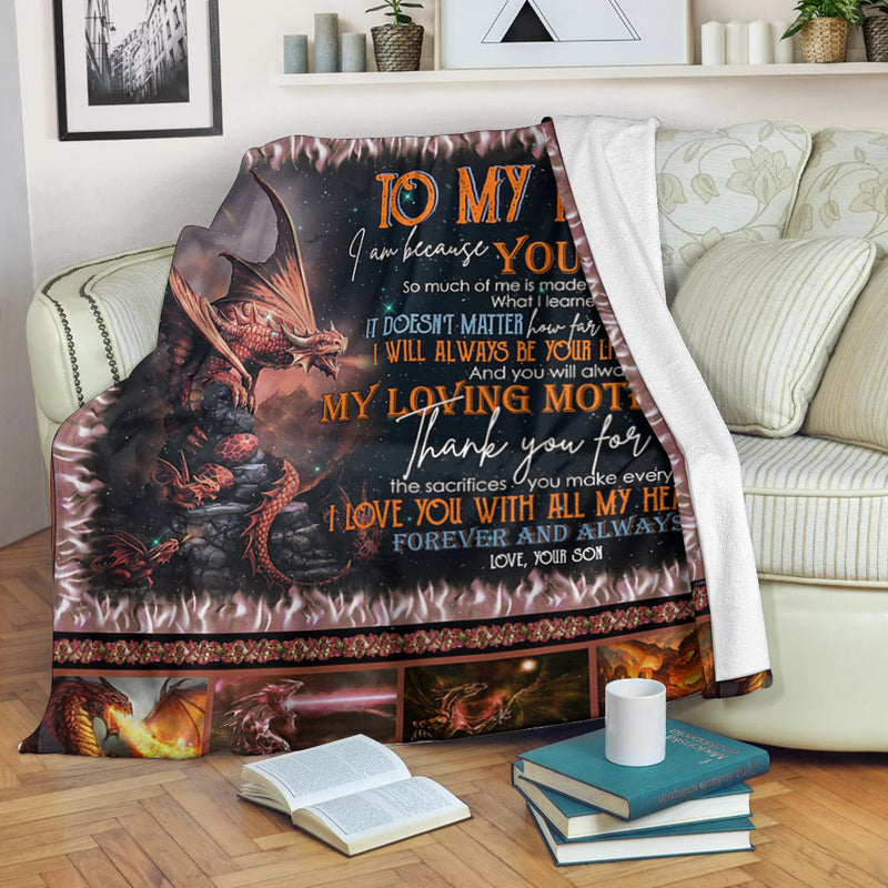 To My Mom - Everything I Am - Fleece Blanket/ Sherpa Blanket