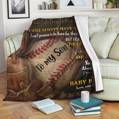 My Son Baseball Believe In Yourself Gift From Mom Fleece Blanket-Sherpa Blanket - Dreameris