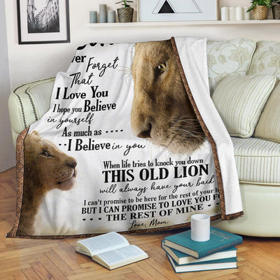My Son Lion King Believe In Yourself Gift From Dad Fleece Blanket-Sherpa Blanket - Dreameris