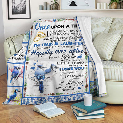 My Wife Cardinal Couple Once Upon A Time Happily Ever After Gift From Husband Fleece Blanket-Sherpa Blanket - Dreameris