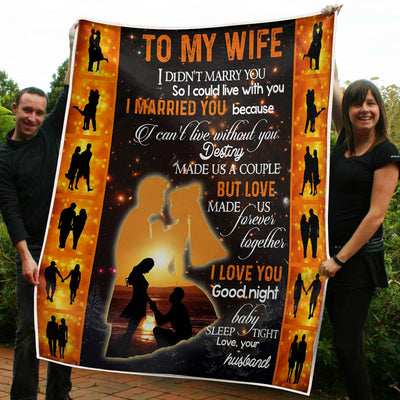 My Wife Couple On Sunset Beach  Gift From Husband Fleece Blanket-Sherpa Blanket - Dreameris