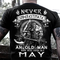 Never Underestimate An Old Man Who Was Born In May Viking Standard/Premium T-Shirt Hoodie - Dreameris