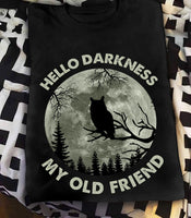 Night Moon Owl Hello Darkness My Old Friend Standard T-Shirt - Dreameris