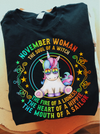 November Girl The Soul of A Witch Peace Unicorn Hippie Birthday Gift Standard/Premium T-Shirt Hoodie - Dreameris