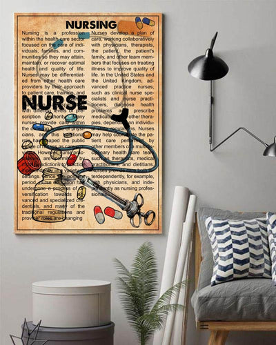 Nursing Medical Tool Nurse Stethoscope And Syringe  -Matte Canvas - Dreameris
