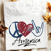 Peace Love America Independence Day Hippie Symbol Standard Men T-shirt - Dreameris