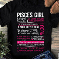 Pisces Girl Fact Zodiac Horoscope February March Women Birthday Gift Standard/Premium Women T-Shirt Hoodie - Dreameris