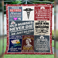 Proud Retired Nurse Caduseus Symbol Nurse Hat Coolest Grandma Fleece/Sherpa Blanket - Dreameris