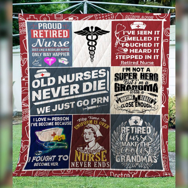 Proud Retired Nurse Caduseus Symbol Nurse Hat Coolest Grandma Fleece/Sherpa Blanket - Dreameris