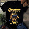 Queens Are Born In July Black Queen Fix Crown Cotton T Shirt - Dreameris