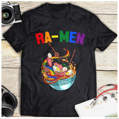 Ramen Pride Rainbow Color Cotton T Shirt - Dreameris