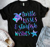 Sea Lover Turtle Kisses Starfish Wishes Cotton T Shirt - Dreameris