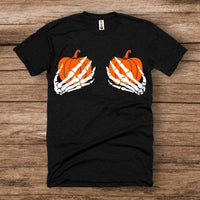 Skeleton Hands Pumpkin Halloween Gift Standard/Premium T-Shirt - Dreameris