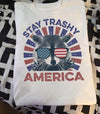 Stay Trashy America Racoon Cotton T-Shirt - Dreameris