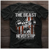 The Beast Never Stop American Flag Cotton T-Shirt - Dreameris