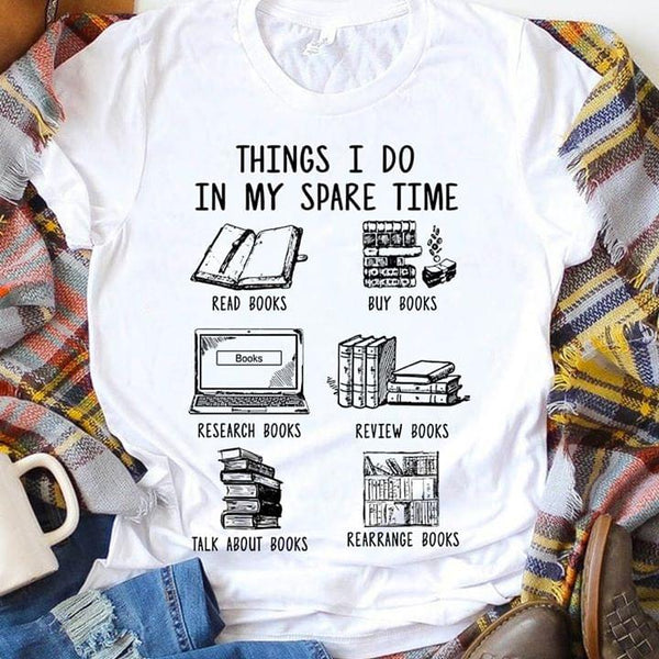 Things I Do In My Spare Time Read Books Buy Books Research Books Review Books Standard Men T-shirt - Dreameris