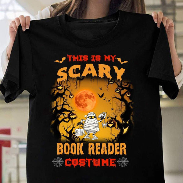 This Is My Scary Book Reader Costume Pumpkin Halloween Gift Men Women T-shirt - Dreameris