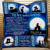 Love Letter To My Girlfriend Black Cat Under The Moon Moonlight Couple Gift Fleece/Sherpa Blanket - Dreameris