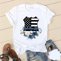 Us Flag Flower Back The Blue 4th July Independence Day Standard Men T-shirt - Dreameris