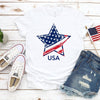 Usa Flag Star 4th Of July America Flag Independence Day Gift White Men Women Cotton T Shirt - Dreameris