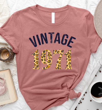 Vintage 1971 Birthday Leopard Pattern Standard/Premium T-Shirt - Dreameris
