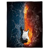 Water And Fire Guitar Gift For Guitar Lovers Fleece/Sherpa Blanket - Dreameris