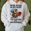With Jesus In Her Heart Coffee In Her Hand She Is Unstoppable Standard Hoodie - Dreameris