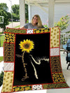 You Are My Sunshine Cat Sunflower Cat Silhouette Fleece/Sherpa Blanket - Dreameris