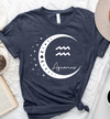Moon Zodiac Sign Horoscope Aquarius January Birthday Standard/Premium T-Shirt - Dreameris