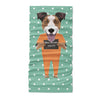 Mugshot prison clothes dog jack russell terrier  - Neck Gaiter - Dreameris