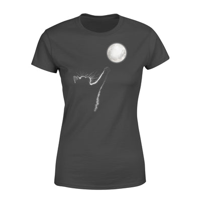 Cat Silhouette Reaching For The Moon For Cat Lover - Premium Women's T-shirt - Dreameris