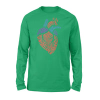 Anatomical Heart Shirt Parts Of Heart Cardiac Nurse - Standard Long Sleeve - Dreameris