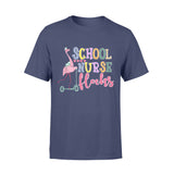 Back To School Tshirt School Nurse Flock Flamingo - Standard T-shirt - Dreameris