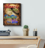 baseball winneres never quilt quitters never win - Matte Canvas - Dreameris