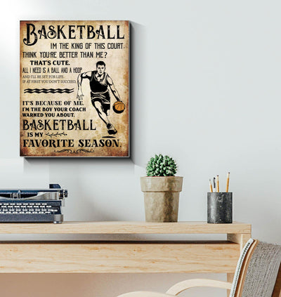 Basketball lovers basketball is my favorite season - Matte Canvas - Dreameris