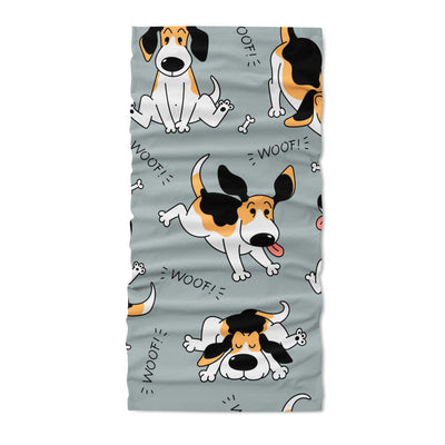 Seamless pattern with funny beagle active dog neck gaiters - Neck Gaiter - Dreameris