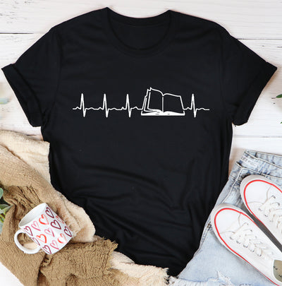 Book Heart Pulse Heart Beat Gift For Book Lovers Standard/Premium T-Shirt Hoodie - Dreameris