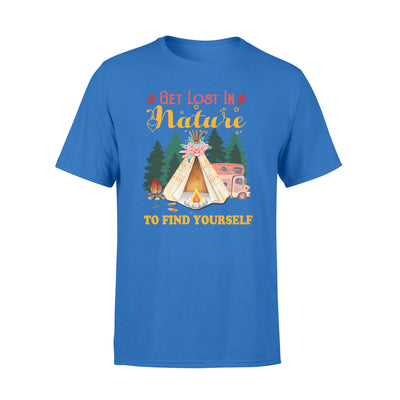 Get Lost In Nature  To Find Yourself Camping Hinking Adventure Hippie - Standard T-shirt - Dreameris