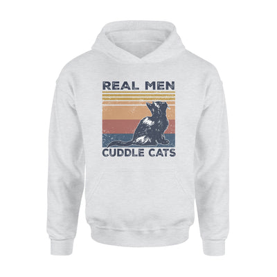 Real Men Cuddle Cats Black Cat - Premium Hoodie - Dreameris